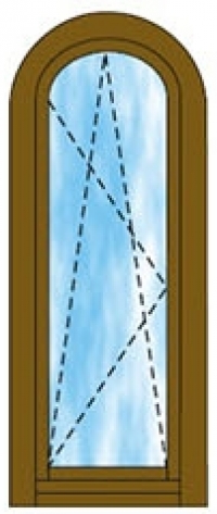 Ívben nyíló-bukó ablak